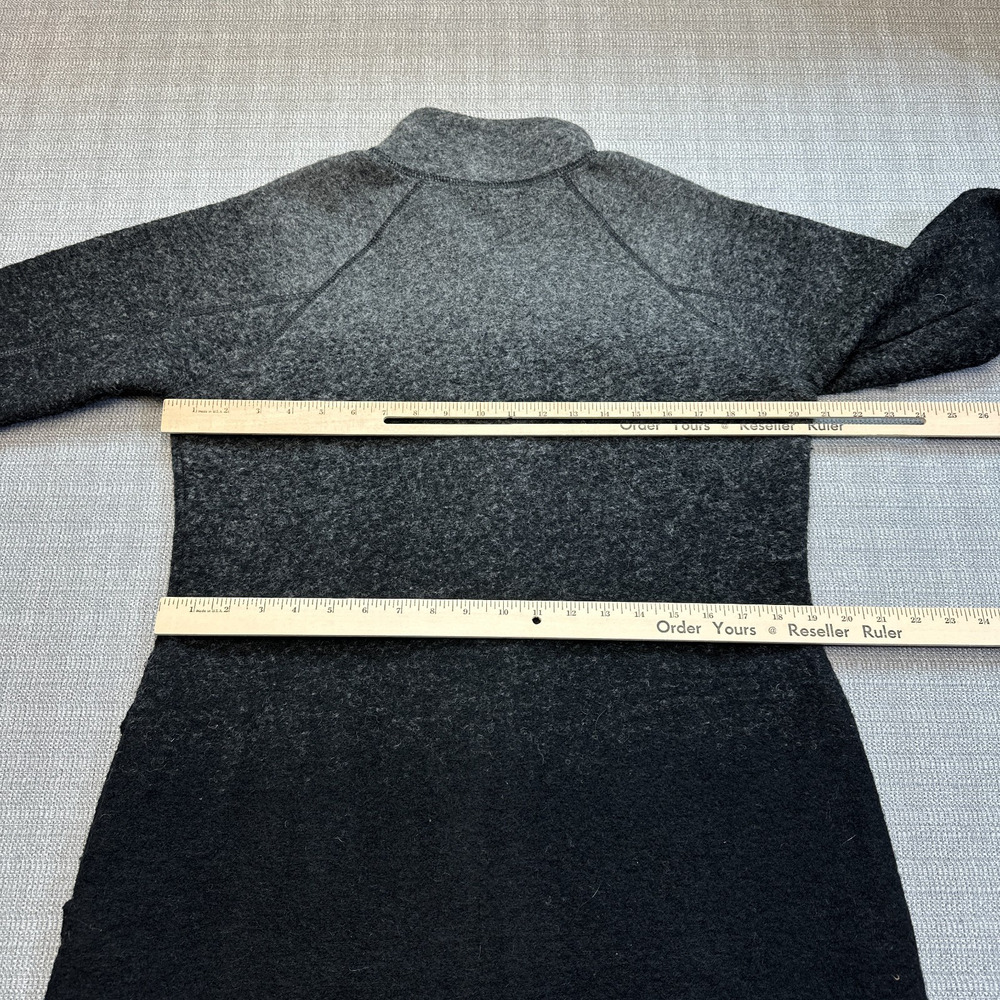 Ombré Wool Blend Zip Jacket Black Gray‎ Large Outdoor Cozy Layer Akini - Picture 5 of 8